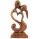 Sculpture bois 20cm "Couple en Fusion" | Preuve d'Amour