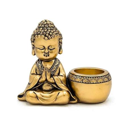 Bougeoir Bébé Bouddha doré 13x11cm