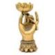 Bougeoir Main de Bouddha dorée 18cm | Décoration Spirituelle