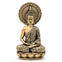 Statue Bouddha Zen Doré 24cm | Décoration Spirituelle