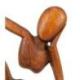 Statue abstraite "Le Penseur" 30cm en bois Teinté