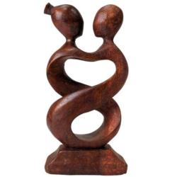 Statuette Couple "Amour Infini" 20cm en bois | Art Romantique