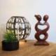 Statuette Couple "Amour Infini" 20cm en bois | Art Romantique