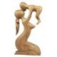 Statue abstraite Maman et Bébé 30cm en bois Brut