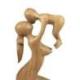 Statue abstraite Maman et Bébé 30cm en bois Brut