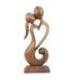 Statue Abstraite "Couple en Fusion" 30cm en bois | Cadeau Amoureux