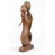 Statue Abstraite "Couple en Fusion" 30cm en bois | Cadeau Amoureux
