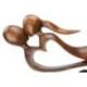 Statue Abstraite "Couple en Fusion" 30cm en bois | Cadeau Amoureux
