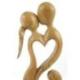 Statue Abstraite "Couple en Fusion" 30cm en bois | Cadeau de Lune de Miel