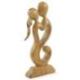 Statue Abstraite "Couple en Fusion" 30cm en bois | Cadeau de Lune de Miel