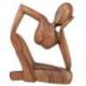 Statue abstraite "Le Penseur" 30cm en bois Brut | Moderne et Épurée