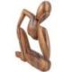 Statue abstraite "Le Penseur" 30cm en bois Brut | Moderne et Épurée