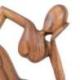 Statue abstraite "Le Penseur" 30cm en bois Brut | Moderne et Épurée