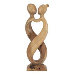 Statue Abstraite Couple Amour Infini 50cm en bois | Cadeau de Mariage