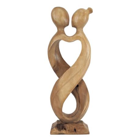 Statue Abstraite Couple Amour Infini 50cm en bois | Cadeau de Mariage