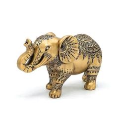 Statue Éléphant doré 22 cm | Porte-Bonheur Feng Shui