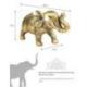 Statue Éléphant doré 22 cm | Porte-Bonheur Feng Shui