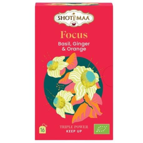 Infusion Bio "Focus" Basilic, Gingembre & Orange | Shoti Maa - Gamme Triple Pouvoir