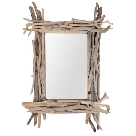 Miroir rectangulaire en bois flotté 60x40cm | Déco "Bord de Mer"