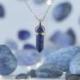 Collier acier + pendentif pointe Lapis Lazuli