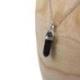Collier acier + pendentif pointe Agate noire / Onyx