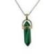 Collier doré + pendentif pointe Malachite verte