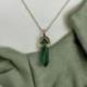 Collier doré + pendentif pointe Malachite verte
