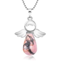 Collier  "Mon Ange gardien" en Rhodonite
