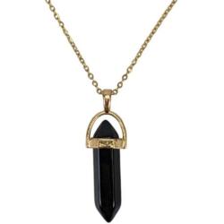Collier doré + pendentif pointe Onyx