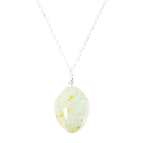 Collier en Topaze - Pendentif en pierre roulée + chaîne