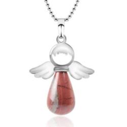 Collier  "Mon Ange gardien" en Jaspe rouge