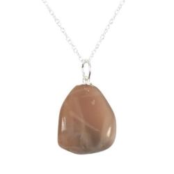 Collier Pierre de Lune Adulaire | pendentif pierre roulée + chaîne argentée
