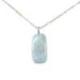 Collier Aigue-Marine AB | Pendentif pierre roulée + chaîne acier