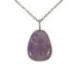 Collier Améthyste | Pendentif pierre roulée + chaîne argentée