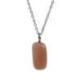 Collier Pierre de lune rose | Pendentif pierre roulée + chaîne argentée