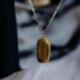 Collier œil du tigre AAA | Pendentif pierre roulée + chaîne acier