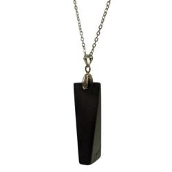 Collier Shungite | Pendentif pierre taillée + chaîne acier