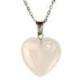 Collier avec pendentif Cœur en Quartz Laiteux