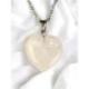 Collier avec pendentif Cœur en Quartz Laiteux