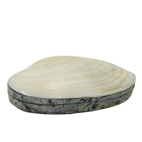 Boîte à bijoux en coquillage et marqueterie de nacre