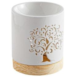 Brûle-parfum Arbre de Vie en Céramique Blanche