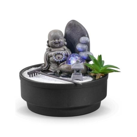 Fontaine d'intérieur Jardin Zen | Bouddha Rieur Sikhi