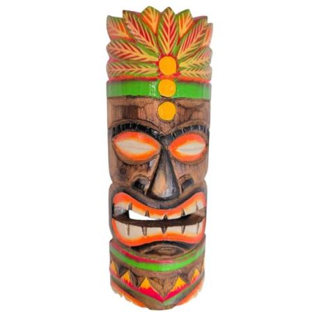 Masque Tiki mural 30cm en Bois | Le Chef de Tribu