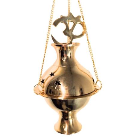 Encensoir de Méditation à Suspendre en laiton doré symbole Ôm
