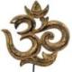 Statue symbole Ôm (Aum) en bois sculpté. Décoration indienne.