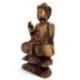 Statue de Bouddha assis sur lotus 40cm Bois sculpté main