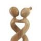 Sculpture Couple « Amour Infini » 20cm en Bois Naturel | Cadeau pour Couple Amoureux
