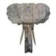 Tête d'éléphant murale en bois 40cm | Style trophée de chasse