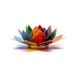 Bougeoir Fleur de Lotus "7 Chakras" en coquille de Capiz