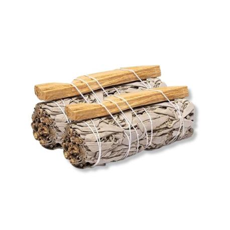 Lot de 2 Bâtons de fumigation Sauge Blanche & Palo Santo 30-40g